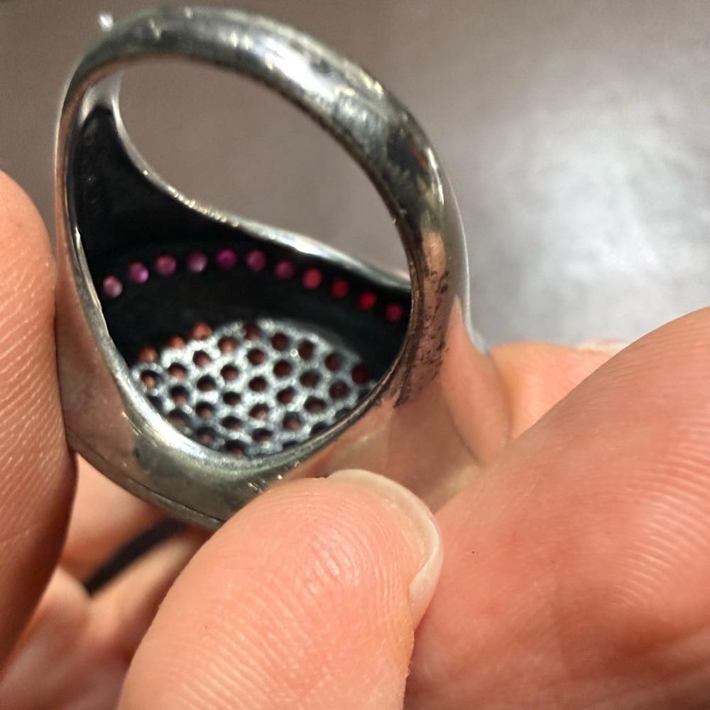 925 Silver Oval Gemstone Statement Ring - image 7